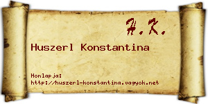 Huszerl Konstantina névjegykártya